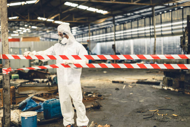 Professional Biohazard Cleanup technician working in Westwood, MI